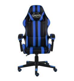 Fauteuil de jeux vidéo Noir et bleu Similicuir