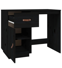 Bureau Noir 95x50x75 cm Bois massif de pin