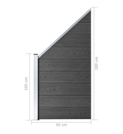 Panneau de clôture WPC 95x(105-180) cm Noir