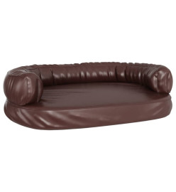 Lit pour chien ergonomique Mousse Marron 75x53 cm Similicuir