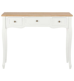 Table de console et coiffeuse avec 3 tiroirs Blanc