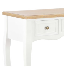 Table de console et coiffeuse avec 3 tiroirs Blanc