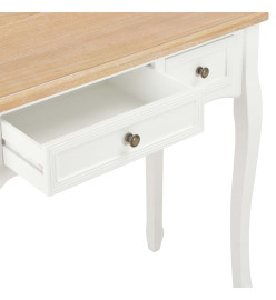 Table de console et coiffeuse avec 3 tiroirs Blanc