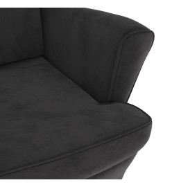 Fauteuil gris foncé velours