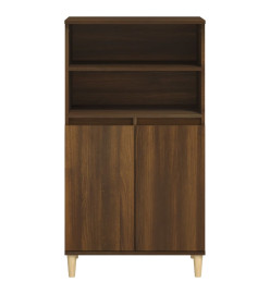 Buffet haut Chêne marron 60x36x110 cm Bois d'ingénierie