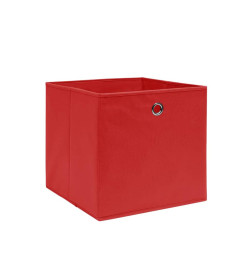 Boîtes de rangement 4 pcs Tissu intissé 28x28x28 cm Rouge