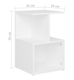 Tables de chevet 2 pcs Blanc 35x35x55 cm Aggloméré