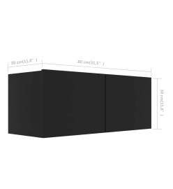 Meubles TV 4 pcs Noir 80x30x30 cm Aggloméré