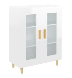 Buffet Blanc brillant 69,5x34x90 cm Bois d'ingénierie