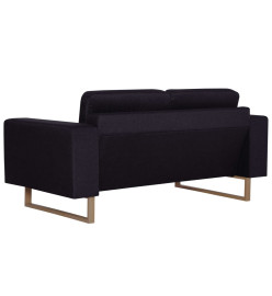 Ensemble de canapé 2 pcs Tissu Noir