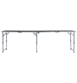 Table pliable de camping Gris Aluminium 240x60 cm