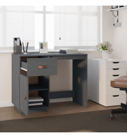 Bureau Gris 95x50x75 cm Bois massif de pin