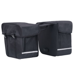 Sac de vélo double pour porte-bagages étanche 35 L Noir