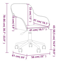 Chaises pivotantes à manger lot de 2 Gris foncé Velours