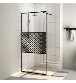 Paroi de douche avec verre ESG transparent 100x195 cm Noir