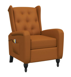 Fauteuil de massage inclinable marron velours