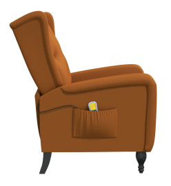 Fauteuil de massage inclinable marron velours