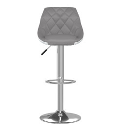 Tabourets de bar lot de 2 gris et blanc similicuir