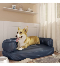 Lit pour chien ergonomique Mousse Bleu foncé 88x65cm Similicuir