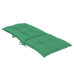 Coussins de chaise de jardin à dossier haut lot de 4 vert tissu