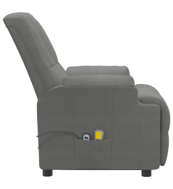 Fauteuil de massage électrique Gris foncé Similicuir daim