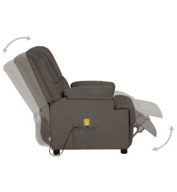 Fauteuil de massage Gris foncé Similicuir daim