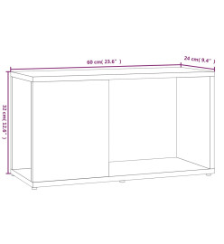 Meuble TV Chêne fumé 60x24x32 cm Bois d'ingénierie