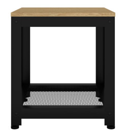 Table d'appoint Marron clair et noir 40x40x45 cm MDF et fer