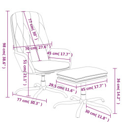 Chaise de relaxation avec repose-pied Brun brillant Similicuir