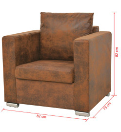 Fauteuil Marron Similicuir daim