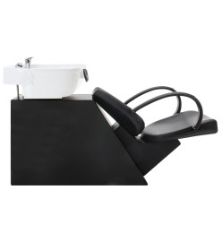 Chaise de salon avec lavabo Noir et blanc Similicuir