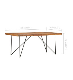 Table de salle à manger 180x90x76 cm Bois d'acacia massif