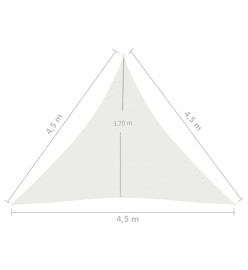 Voile d'ombrage 160 g/m² Blanc 4,5x4,5x4,5 m PEHD