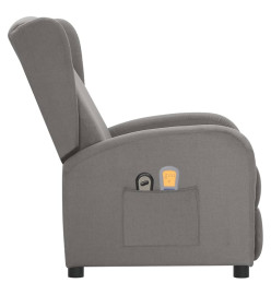 Fauteuil électrique de massage Gris clair Tissu