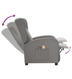 Fauteuil électrique de massage Gris clair Tissu