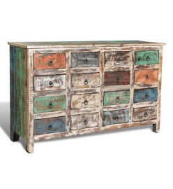 Armoire avec 16 tiroirs Bois massif de récupération Multicolore