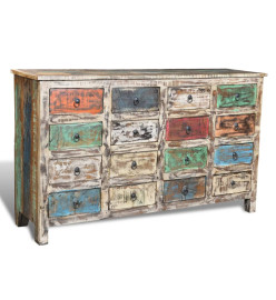 Armoire avec 16 tiroirs Bois massif de récupération Multicolore