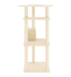 Arbre à chat avec griffoirs en sisal crème 123 cm