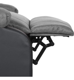 Fauteuil de massage électrique gris clair similicuir et tissu