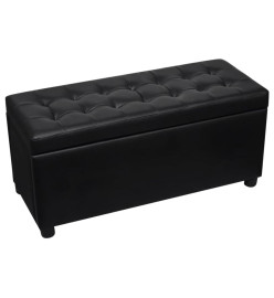 Pouf de rangement Cuir synthétique Noir