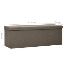 Banc de rangement pliable Marron Faux lin