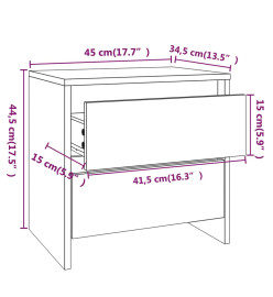 Table de chevet Chêne marron 45x34,5x44,5 cm Aggloméré