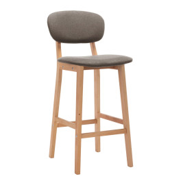 Tabourets de bar lot de 2 taupe tissu