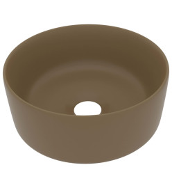 Lavabo rond de luxe Crème mat 40x15 cm Céramique