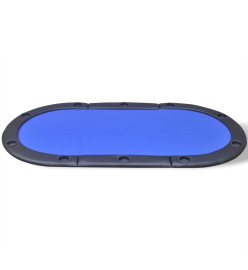 Dessus de table de poker pliable pour 10 joueurs Bleu