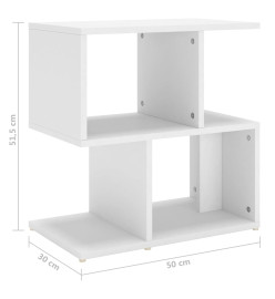 Table de chevet Blanc 50x30x51,5 cm Aggloméré