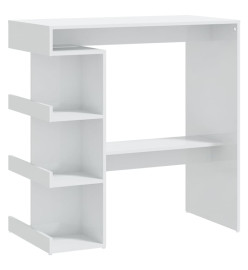 Table de bar étagère de rangement Blanc brillant 100x50x101,5cm