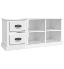 Meuble TV blanc brillant 102x35,5x47,5 cm bois d'ingénierie