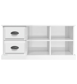 Meuble TV blanc brillant 102x35,5x47,5 cm bois d'ingénierie