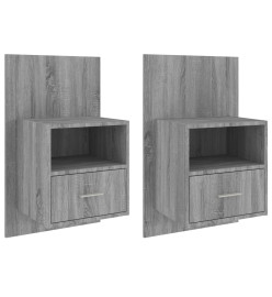 Tables de chevet murales 2 pcs Sonoma gris